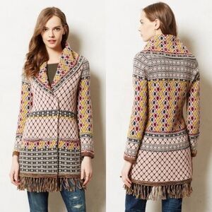 Angel of the North Anthropologie Satpura Cardigan Sweater Coat, Embellished, M